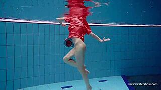 sexy naked avenna swims nude in pool