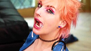 Student Gets Fucked Hard In Lingerie, Swallows Cum