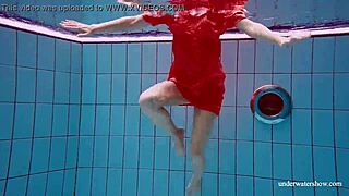 sexy naked avenna swims nude in pool