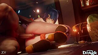 Xiangling Experiences First Time Anal on Kitchen Floor in Genshin Impact