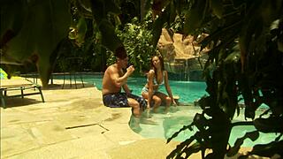 why is this beautiful threesome happening in the pool?