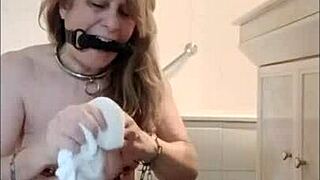 slave undergoes degradation in the master's office with binding