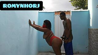 full of horniness fucking in backyard naked with cumshot