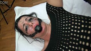 Shooting stopped tied up gagged ass destroyed and fully creampied