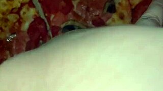 Masturbating on pizza, cumming on food 😈