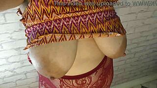 Cheating wife with big boobs teases you