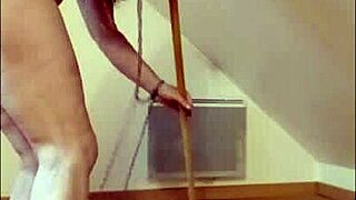 slave undergoes degradation in the master's office with binding