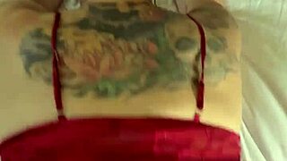 Is the tattooed slut bent over for anal creampie?