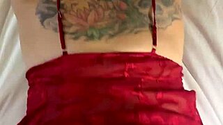 Is the tattooed slut bent over for anal creampie?