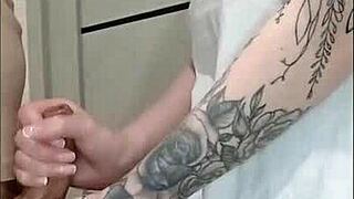 Stepmom's friend jerked me off at the house party