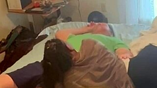 Ebony neighbor fucks in bedroom missionary