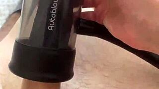 I tease my tied-up partner with the vacuglide machine for intense milking in femdom play