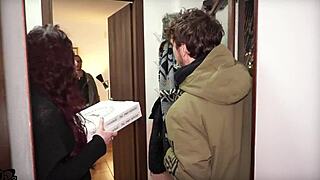 housewife orders pizza gets rough threesome mmf