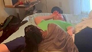 Ebony neighbor fucks in bedroom missionary