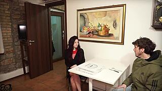 housewife orders pizza gets rough threesome mmf