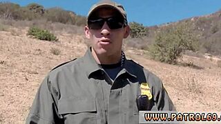 Blonde honey in uniform performs on car hood