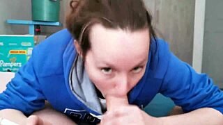 Brunette in hoodie chats casually