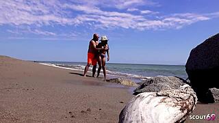 real mature couple quickie on beach