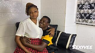 sexy asian gets quickie fucking with big cock in classroom, slapped and roughed up