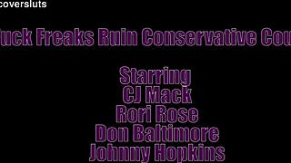 fuck freaks ruin this conservative couple at the party! 😈