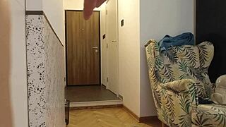 Naked wife meets delivery boy