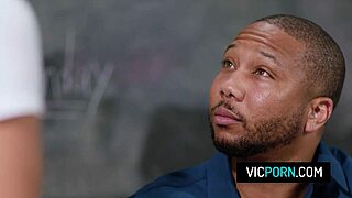 slutty college girl emma hix seduces her black teacher for interracial fuck