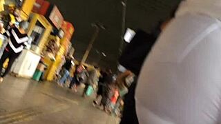 Watch hot amateur flaunts big ass on bus!