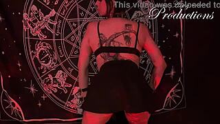 gothic girl performs ritual to have sex with her boyfriend.