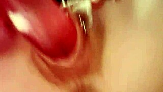 Pretty redhead loves anal vibration and pussy fingering