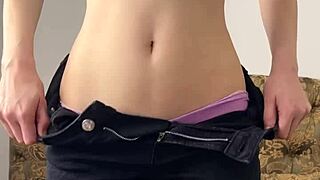 Cute Teen Fingering and Fucking a Dildo