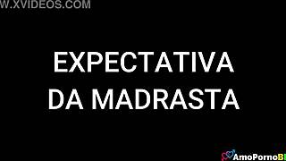 latina in lingerie with big natural tits at work