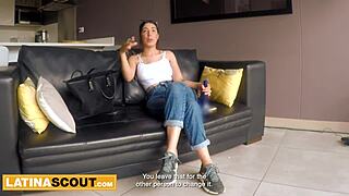 Curvy teen blows producer 😍