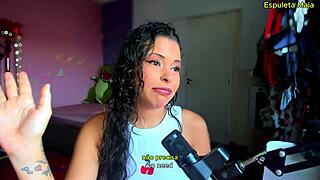 Brunette beauty talks dirty to make you cum