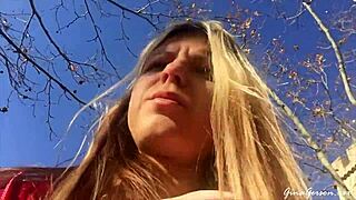 blonde teen explores barcelona outdoors