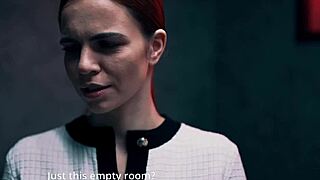 redhead milf in sex escape room gets used like a doll with bondage and humiliation.