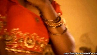 gorgeous natural body on indian woman dancing striptease nude to music