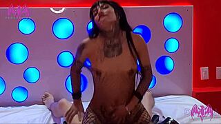 Goth couple licks and fucks intensely.