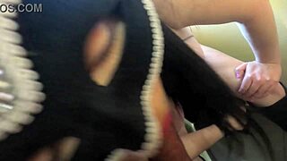 Latina milf returns from disco with cum-filled ass and makes stepson clean it