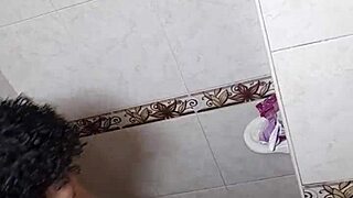 Latina Bisexual Lesbian Squirts While Pleasuring Herself in Shower Room