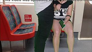 Dressless Girl Handjobs Stranger On Train