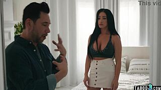 Tricky dude consoling and fucking petite milf roommate Jennifer White