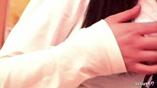 Petite Japanese Step-Sister Caught Masturbating, Seduced into First Blowjob and Facial