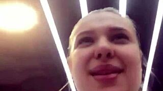 Creampie pussy squirting and fingering in public - who dares?