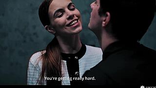 redhead milf in sex escape room gets used like a doll with bondage and humiliation.