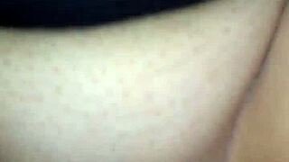 hot amateur gets creampie from behind in homemade video