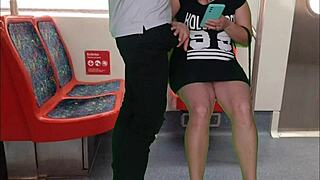 Dressless Girl Handjobs Stranger On Train