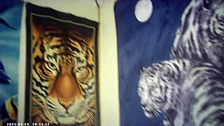 Behind the scenes glasses cam slim brunette babe sucks dick and gets fucked doggystyle in first porn video