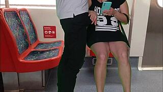 Dressless Girl Handjobs Stranger On Train