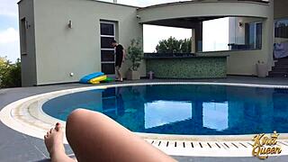 kira queen pays poolboy chad with her dripping wet cunt