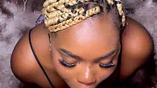 Passionate homemade sex with ebony stepsister intensely